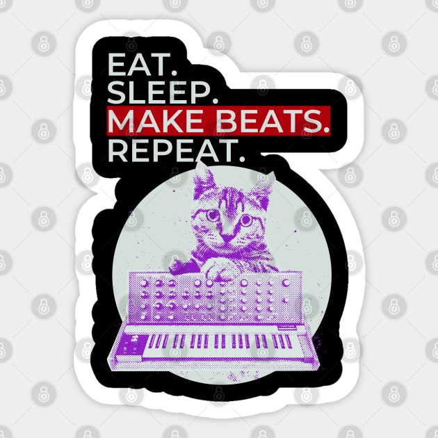 Eat Sleep Make Beats Repeat Sticker by maxdax